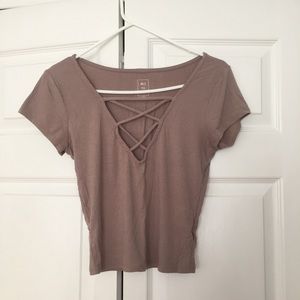 Robbed criss cross shirt